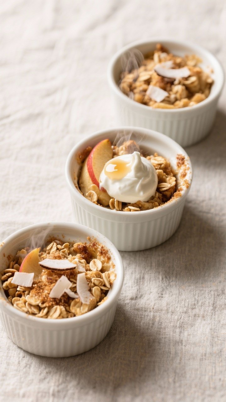 Final dish — refined GF/DF presentation: Gluten-Free & Dairy-Free Chai-Spiced Apple Crisp served w