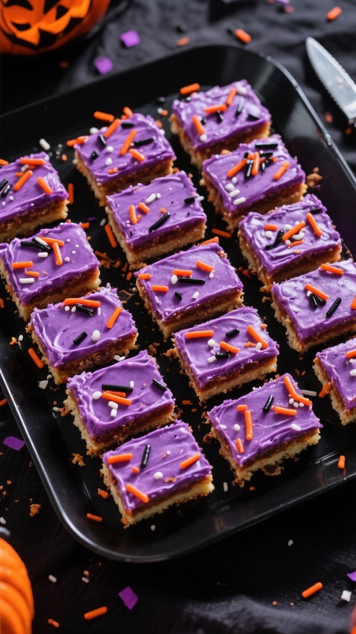 Overhead final presentation: neatly cut squares (12–24) arranged on a matte black platter for a pa