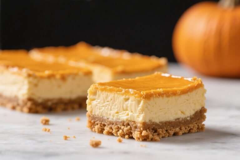 Pumpkin Cheesecake Bars with Graham Crust That Taste Like Fall Went to Culinary School