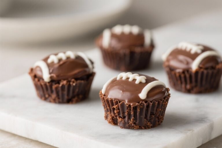 Mini Football Brownie Bites with Chocolate Frosting: Game-Day Treats That Score Every Time