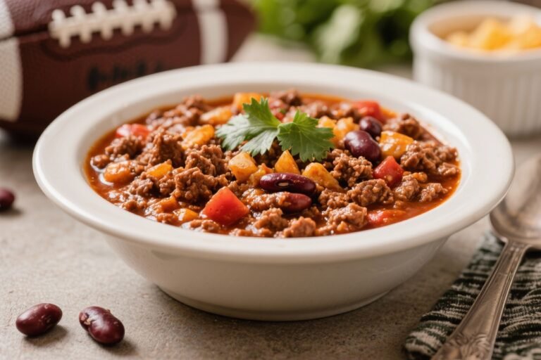 Touchdown Flavor: Football Tailgate Chili with Ground Beef and Beans That Wins Every Game Day
