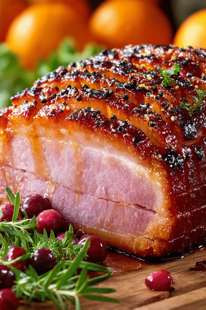 Maple glazed ham