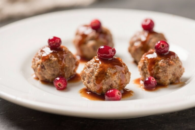 Mini Turkey Meatballs With Cranberry Glaze – Bite-Sized, Festive, and Easy