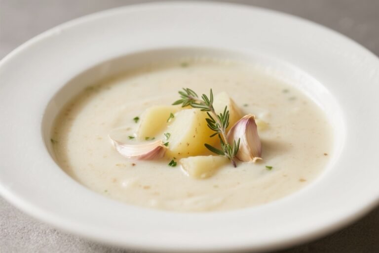 Easy Creamy Potato Soup With Garlic and Thyme