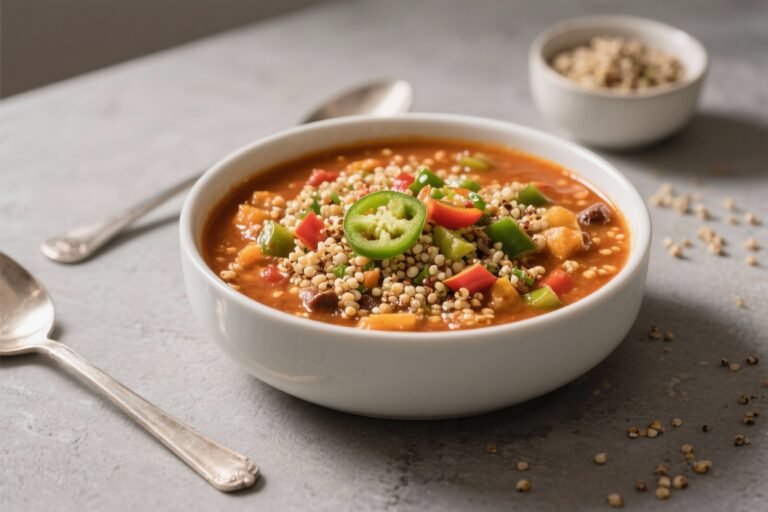 Vegetarian Taco Soup With Quinoa and Peppers – Hearty, Bright, and Easy