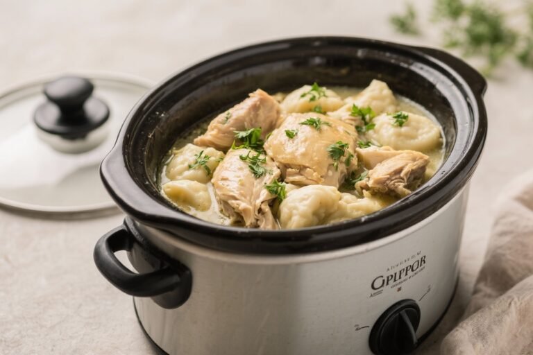Crockpot Chicken and Dumplings With Fresh Herbs – Comforting, and Simple