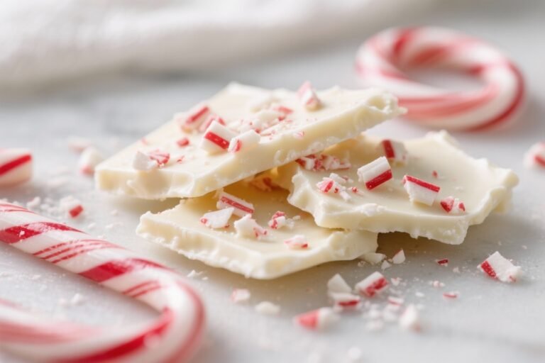 Ultimate White Chocolate Peppermint Bark with Crushed Candy Canes