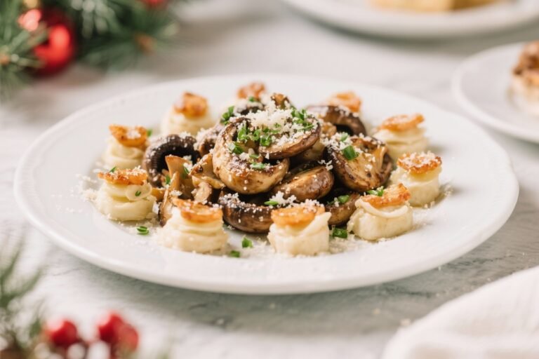 Garlic Parmesan Mushrooms Holiday Appetizer – Simple, Savory, Crowd-Pleasing