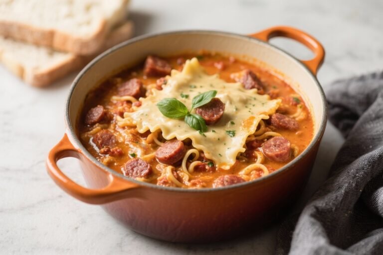 One-Pot Creamy Lasagna Soup With Italian Sausage – Rich, and Easy