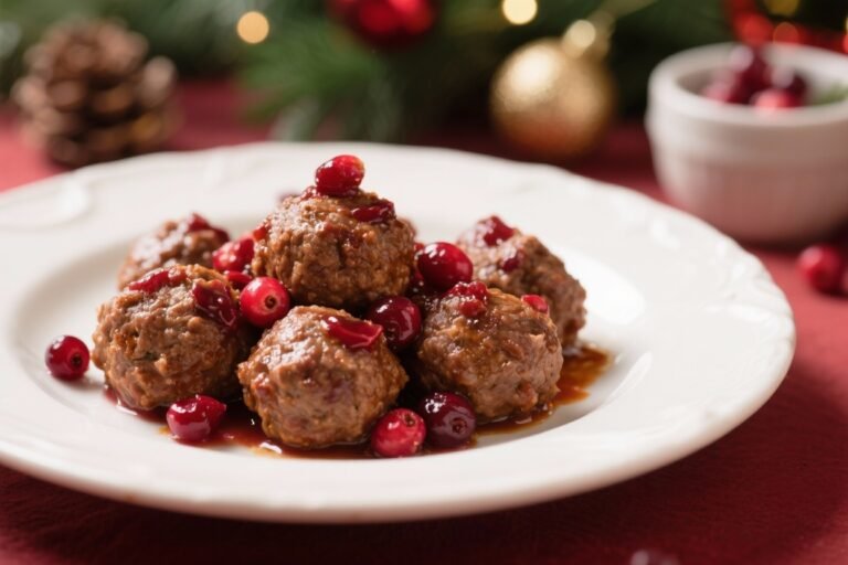 Quick Christmas Cranberry Meatballs – Sweet, Tangy, and Perfect for Parties