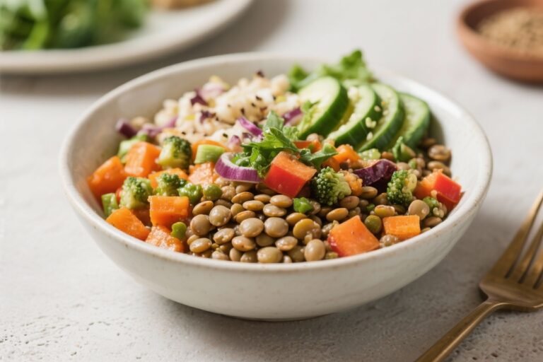 Flavorful Lentil and Veggie Power Bowl – A Bright, Satisfying Meal