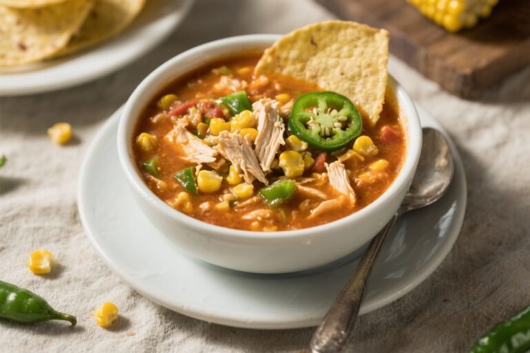Chicken Taco Soup With Corn & Green Chiles -Weeknight Easy