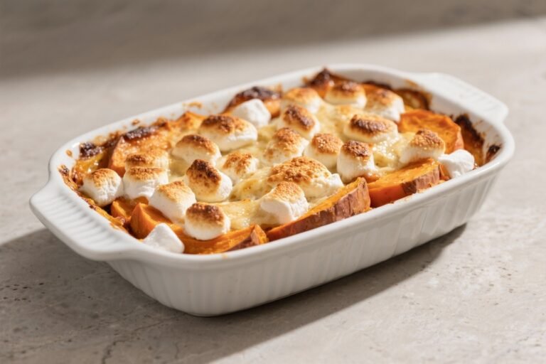 Quick and Easy Sweet Potato Casserole With Marshmallows